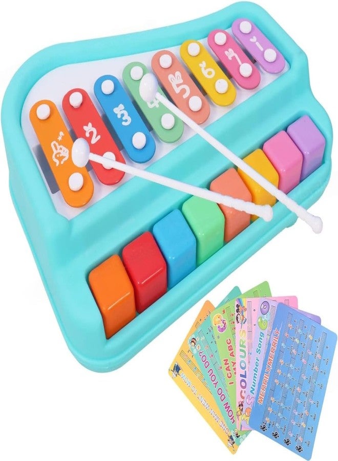 IXWQ 8 Tone Xylophone Learning Toys Kids Educational Playing 2 in 1 Colorful Plastic Piano with 6 Pieces of Scores and Sticks Musical Keyboard Preschool Instruments for Baby Girls Boys(Multicolored) - Image 1